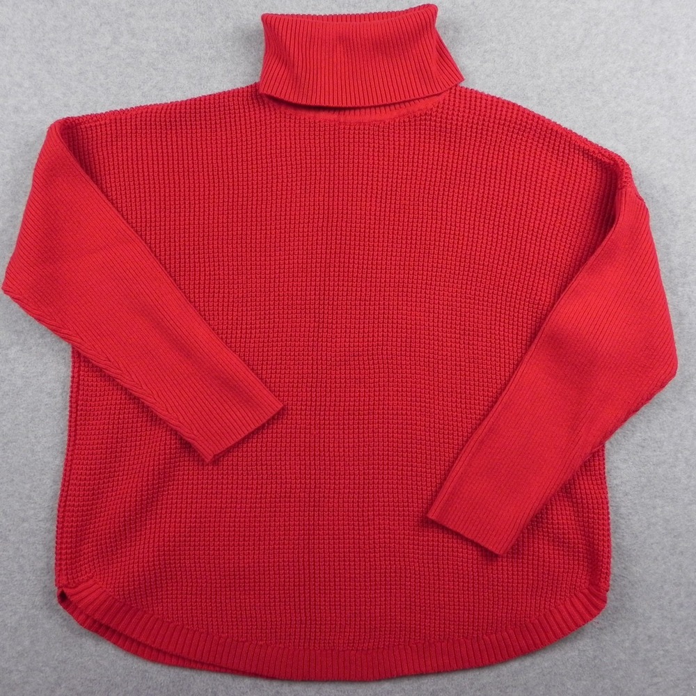 Michael Kors Sweater Womens 2X Plus Pullover Knit Turtleneck Red Long‎ Sleeve